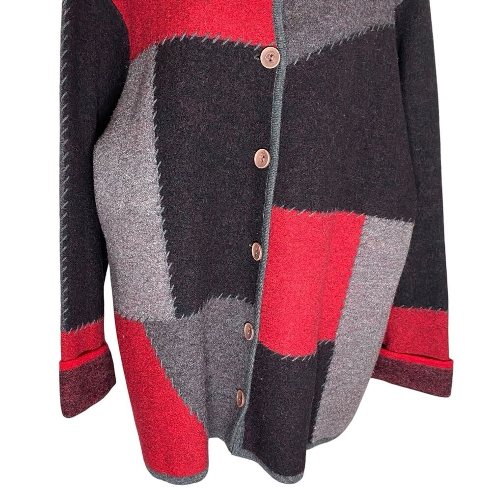 Vtg Liz Claiborne Cardigan Sweater Womens 1X Petite Wool Artsy Boho Cottagecore - Picture 6 of 15